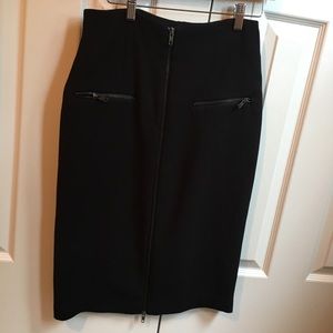 Worthington Dressy Black Zip Up Skirt size 8